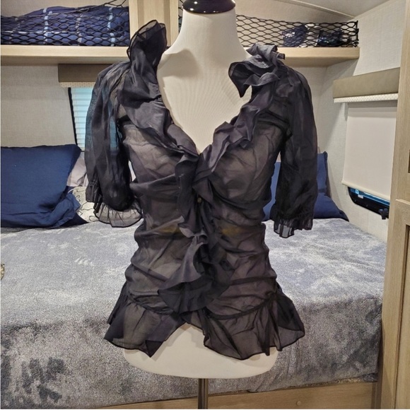 Ralph Lauren Tops - RALPH LAUREN RUGBY Ruffled Sheer Blous
